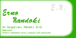 erno mandoki business card